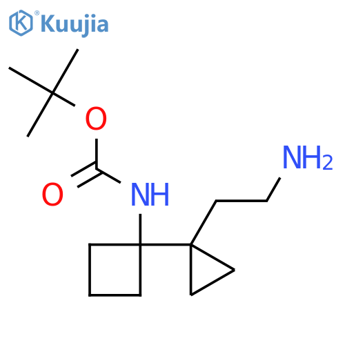 tert-butyl N-{1-1-(2-aminoethyl)cyclopropylcyclobutyl}carbamate structure