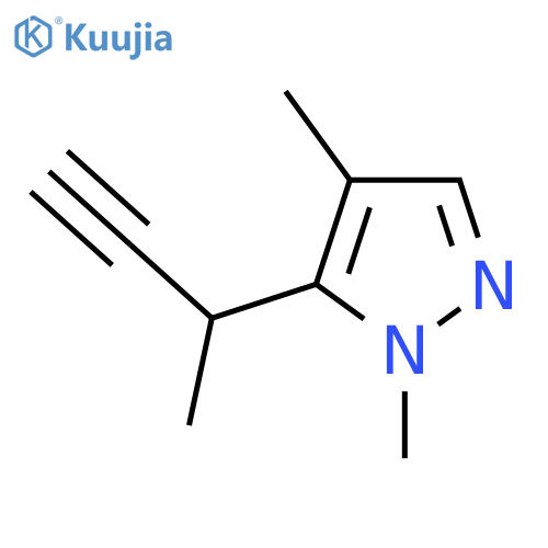5-(but-3-yn-2-yl)-1,4-dimethyl-1H-pyrazole structure