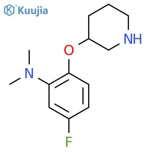 5-fluoro-N,N-dimethyl-2-(piperidin-3-yloxy)aniline structure