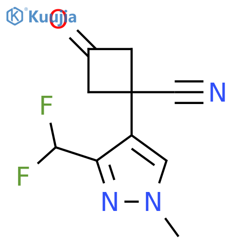1-3-(difluoromethyl)-1-methyl-1H-pyrazol-4-yl-3-oxocyclobutane-1-carbonitrile structure