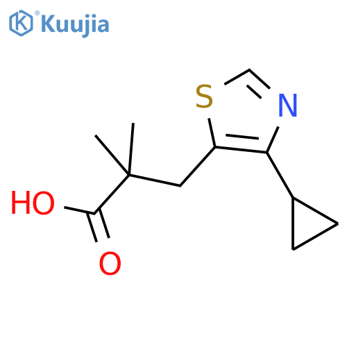 3-(4-cyclopropyl-1,3-thiazol-5-yl)-2,2-dimethylpropanoic acid structure