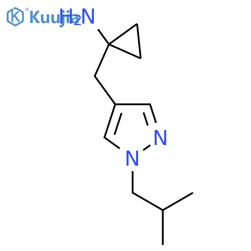 1-{1-(2-methylpropyl)-1H-pyrazol-4-ylmethyl}cyclopropan-1-amine structure