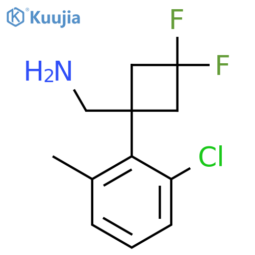 1-(2-chloro-6-methylphenyl)-3,3-difluorocyclobutylmethanamine structure