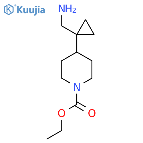 ethyl 4-1-(aminomethyl)cyclopropylpiperidine-1-carboxylate structure