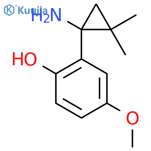 2-(1-amino-2,2-dimethylcyclopropyl)-4-methoxyphenol structure