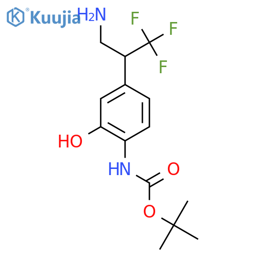 tert-butyl N-4-(3-amino-1,1,1-trifluoropropan-2-yl)-2-hydroxyphenylcarbamate structure