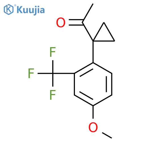1-{1-4-methoxy-2-(trifluoromethyl)phenylcyclopropyl}ethan-1-one structure