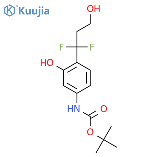 tert-butyl N-4-(1,1-difluoro-3-hydroxypropyl)-3-hydroxyphenylcarbamate structure
