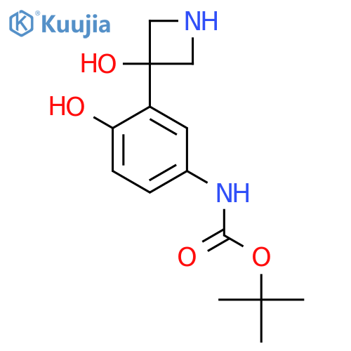 tert-butyl N-4-hydroxy-3-(3-hydroxyazetidin-3-yl)phenylcarbamate structure