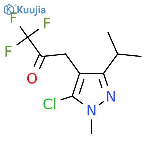 3-5-chloro-1-methyl-3-(propan-2-yl)-1H-pyrazol-4-yl-1,1,1-trifluoropropan-2-one structure