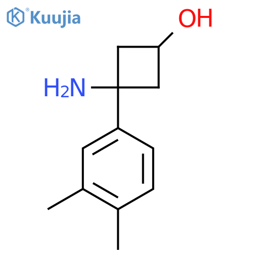 3-amino-3-(3,4-dimethylphenyl)cyclobutan-1-ol structure