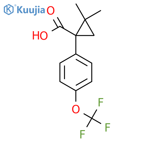 2,2-dimethyl-1-4-(trifluoromethoxy)phenylcyclopropane-1-carboxylic acid structure