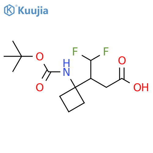 3-(1-{(tert-butoxy)carbonylamino}cyclobutyl)-4,4-difluorobutanoic acid structure
