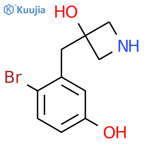 3-(2-bromo-5-hydroxyphenyl)methylazetidin-3-ol structure