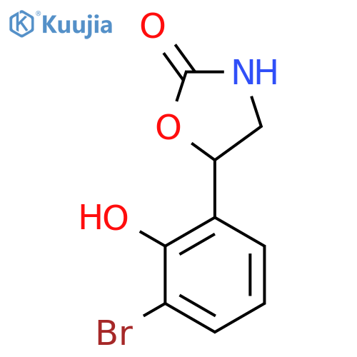 5-(3-bromo-2-hydroxyphenyl)-1,3-oxazolidin-2-one structure