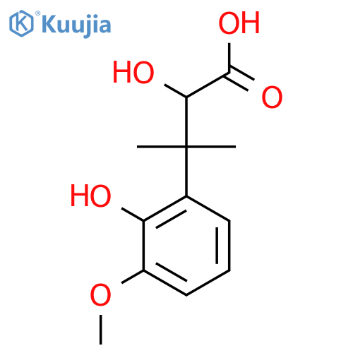 2-hydroxy-3-(2-hydroxy-3-methoxyphenyl)-3-methylbutanoic acid structure
