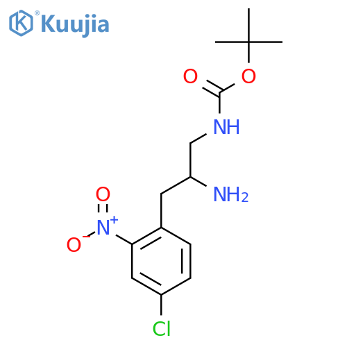 tert-butyl N-2-amino-3-(4-chloro-2-nitrophenyl)propylcarbamate structure
