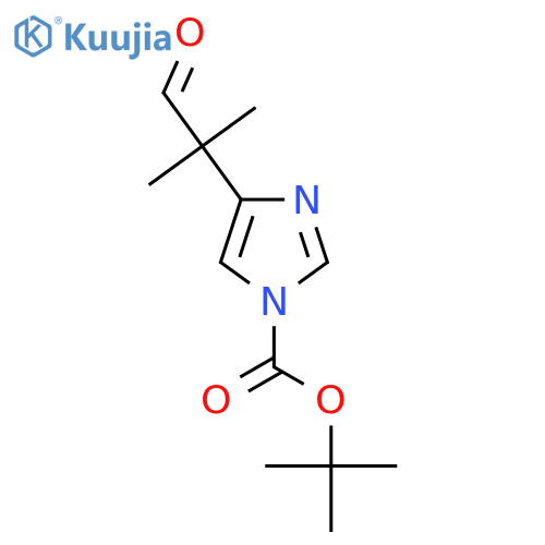 tert-butyl 4-(2-methyl-1-oxopropan-2-yl)-1H-imidazole-1-carboxylate structure