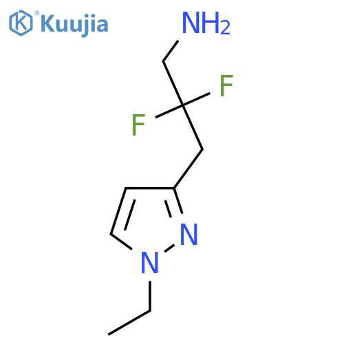 3-(1-ethyl-1H-pyrazol-3-yl)-2,2-difluoropropan-1-amine structure