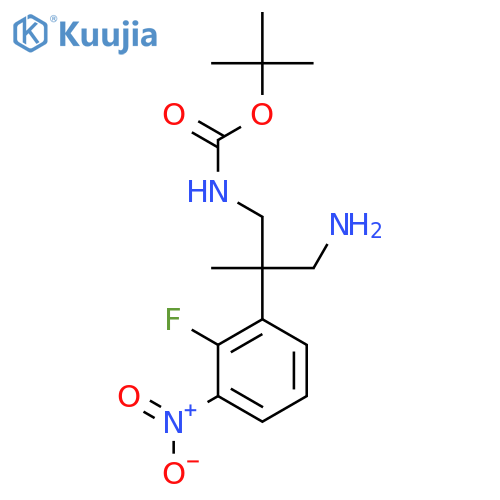 tert-butyl N-3-amino-2-(2-fluoro-3-nitrophenyl)-2-methylpropylcarbamate structure