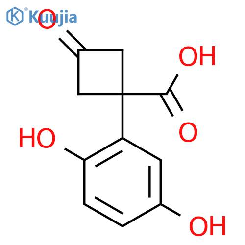 1-(2,5-dihydroxyphenyl)-3-oxocyclobutane-1-carboxylic acid structure
