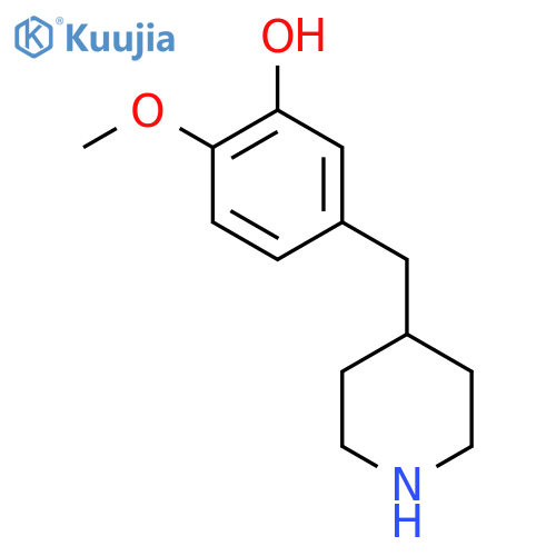 2-Methoxy-5-[(piperidin-4-yl)methyl]phenol structure