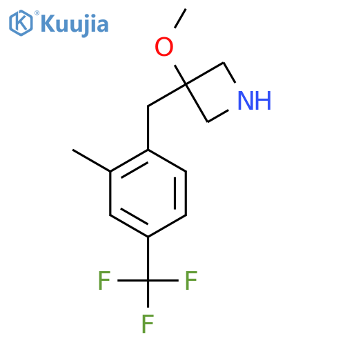 3-methoxy-3-{2-methyl-4-(trifluoromethyl)phenylmethyl}azetidine structure