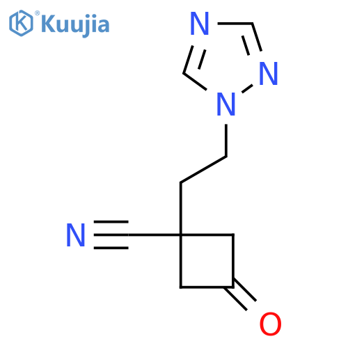 3-oxo-1-2-(1H-1,2,4-triazol-1-yl)ethylcyclobutane-1-carbonitrile structure