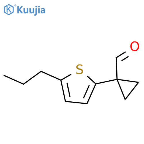 1-(5-propylthiophen-2-yl)cyclopropane-1-carbaldehyde structure