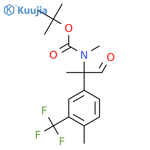 tert-butyl N-methyl-N-{2-4-methyl-3-(trifluoromethyl)phenyl-1-oxopropan-2-yl}carbamate structure