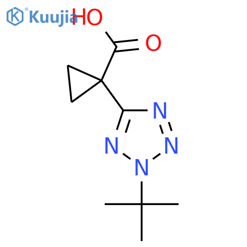 1-(2-tert-butyl-2H-1,2,3,4-tetrazol-5-yl)cyclopropane-1-carboxylic acid structure