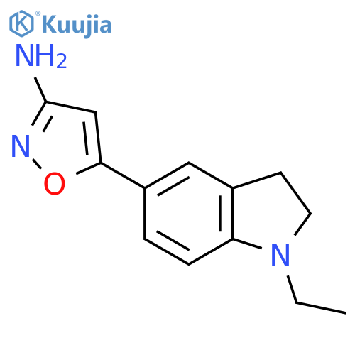 5-(1-ethyl-2,3-dihydro-1H-indol-5-yl)-1,2-oxazol-3-amine structure