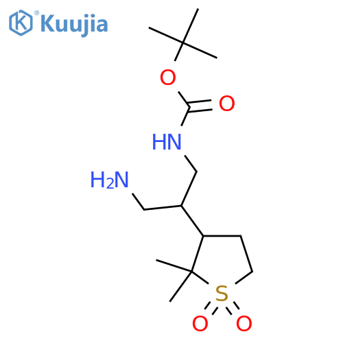 tert-butyl N-3-amino-2-(2,2-dimethyl-1,1-dioxo-1lambda6-thiolan-3-yl)propylcarbamate structure