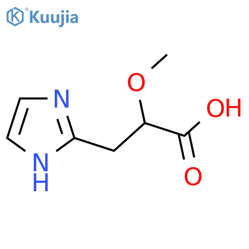 3-(1H-imidazol-2-yl)-2-methoxypropanoic acid structure