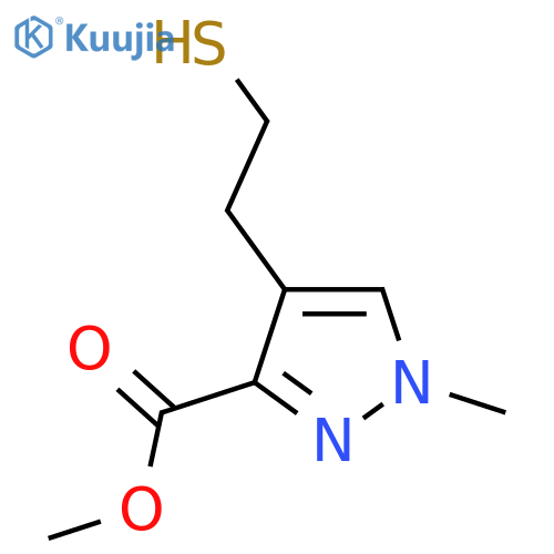 methyl 1-methyl-4-(2-sulfanylethyl)-1H-pyrazole-3-carboxylate structure