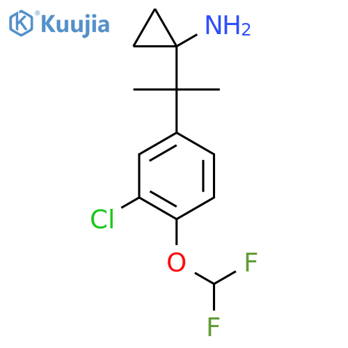 1-{2-3-chloro-4-(difluoromethoxy)phenylpropan-2-yl}cyclopropan-1-amine structure