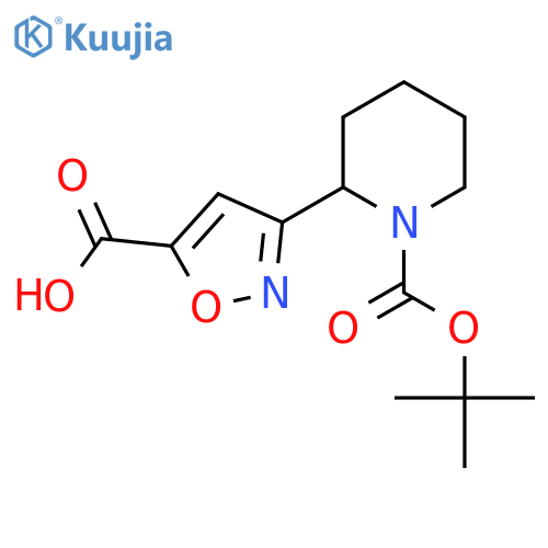 3-{1-(tert-butoxy)carbonylpiperidin-2-yl}-1,2-oxazole-5-carboxylic acid structure