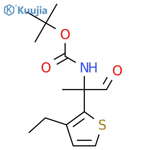 tert-butyl N-2-(3-ethylthiophen-2-yl)-1-oxopropan-2-ylcarbamate structure