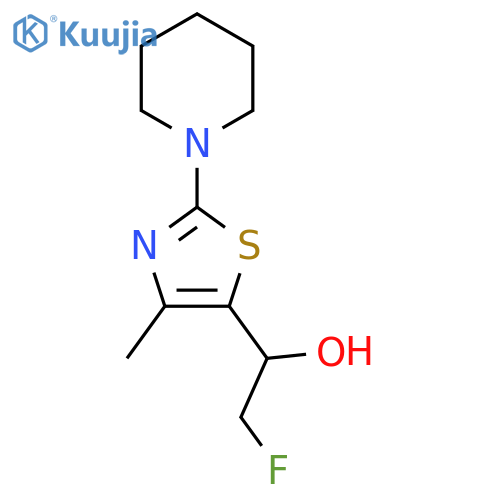 2-fluoro-1-4-methyl-2-(piperidin-1-yl)-1,3-thiazol-5-ylethan-1-ol structure