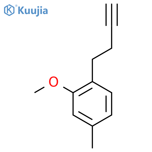 1-(but-3-yn-1-yl)-2-methoxy-4-methylbenzene structure