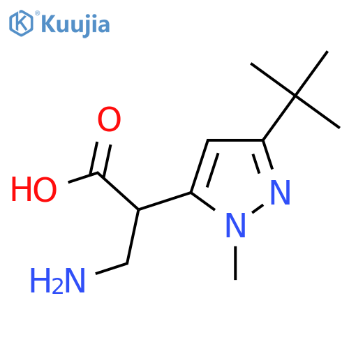 3-amino-2-(3-tert-butyl-1-methyl-1H-pyrazol-5-yl)propanoic acid structure