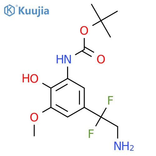 tert-butyl N-5-(2-amino-1,1-difluoroethyl)-2-hydroxy-3-methoxyphenylcarbamate structure