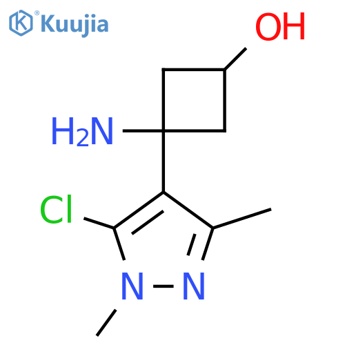 3-amino-3-(5-chloro-1,3-dimethyl-1H-pyrazol-4-yl)cyclobutan-1-ol structure