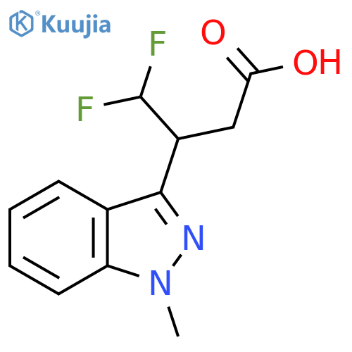 4,4-difluoro-3-(1-methyl-1H-indazol-3-yl)butanoic acid structure