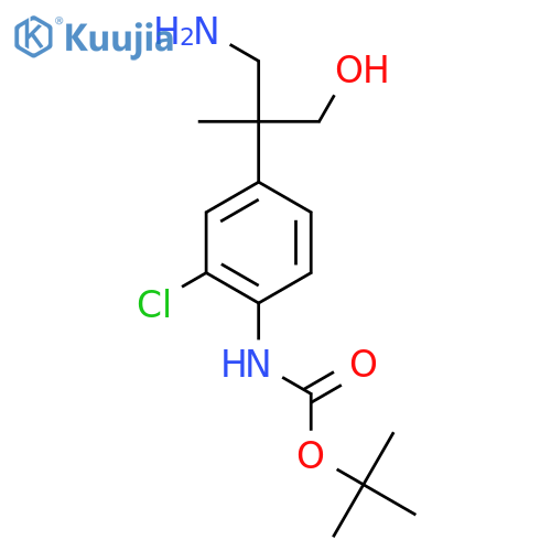 tert-butyl N-4-(1-amino-3-hydroxy-2-methylpropan-2-yl)-2-chlorophenylcarbamate structure