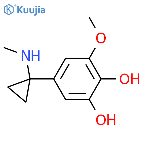 3-methoxy-5-1-(methylamino)cyclopropylbenzene-1,2-diol structure