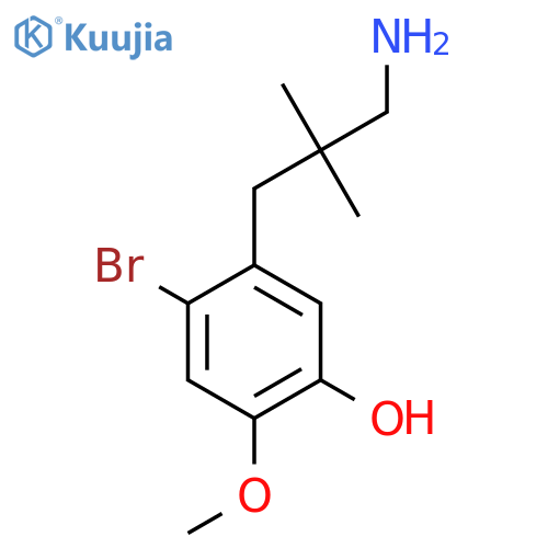 5-(3-amino-2,2-dimethylpropyl)-4-bromo-2-methoxyphenol structure
