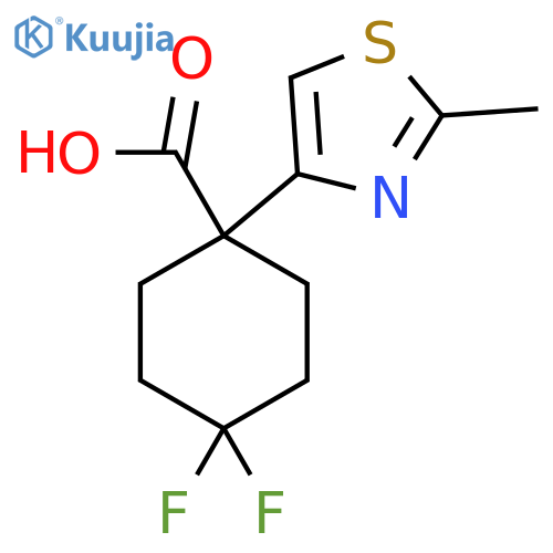 4,4-difluoro-1-(2-methyl-1,3-thiazol-4-yl)cyclohexane-1-carboxylic acid structure