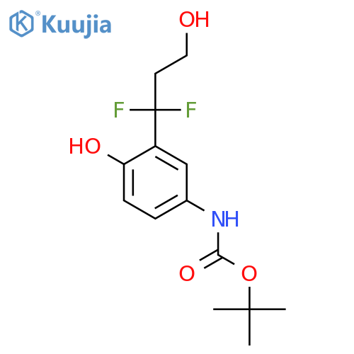 tert-butyl N-[3-(1,1-difluoro-3-hydroxypropyl)-4-hydroxyphenyl]carbamate structure