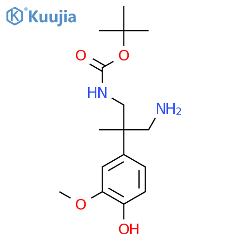 tert-butyl N-3-amino-2-(4-hydroxy-3-methoxyphenyl)-2-methylpropylcarbamate structure